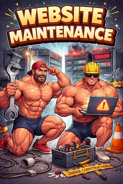 Website maintenance chaos in action.webp