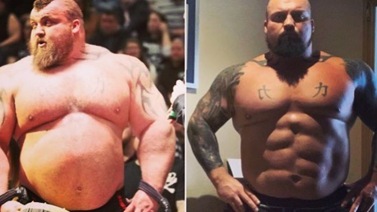 Eddie Hall Showing Off His New Abs