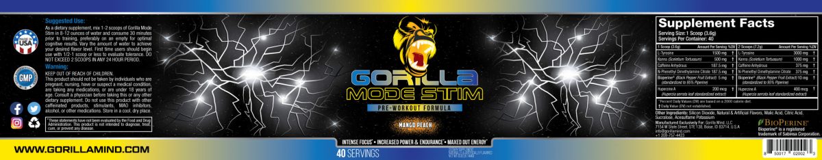 Gorilla Mode Stim Energy Formula Review | Comprehensive Supplement Breakdown