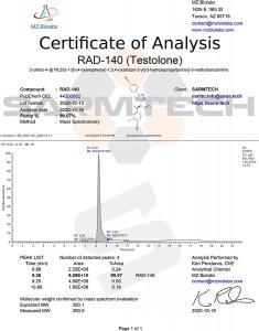 MZ Biolabs RAD-140 Third Party Lab Test 2020-10-19