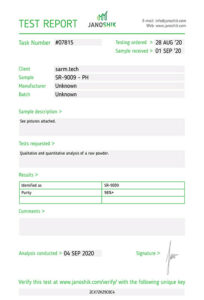 Jano SR9009 Stenabolic Third Party Lab Test