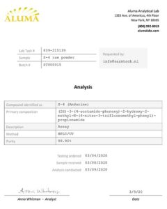 Aluma S4 Andarine Third Party Lab Test