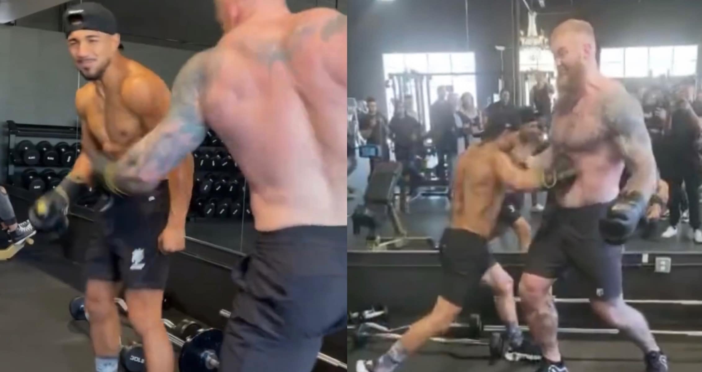 David vs Goliath: Boxing Champ Teofimo Lopez and Hafthor Bjornsson Trade Punches