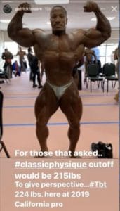 Patrick Moore Reveals Weight Limit For Potential Classic Physique Move