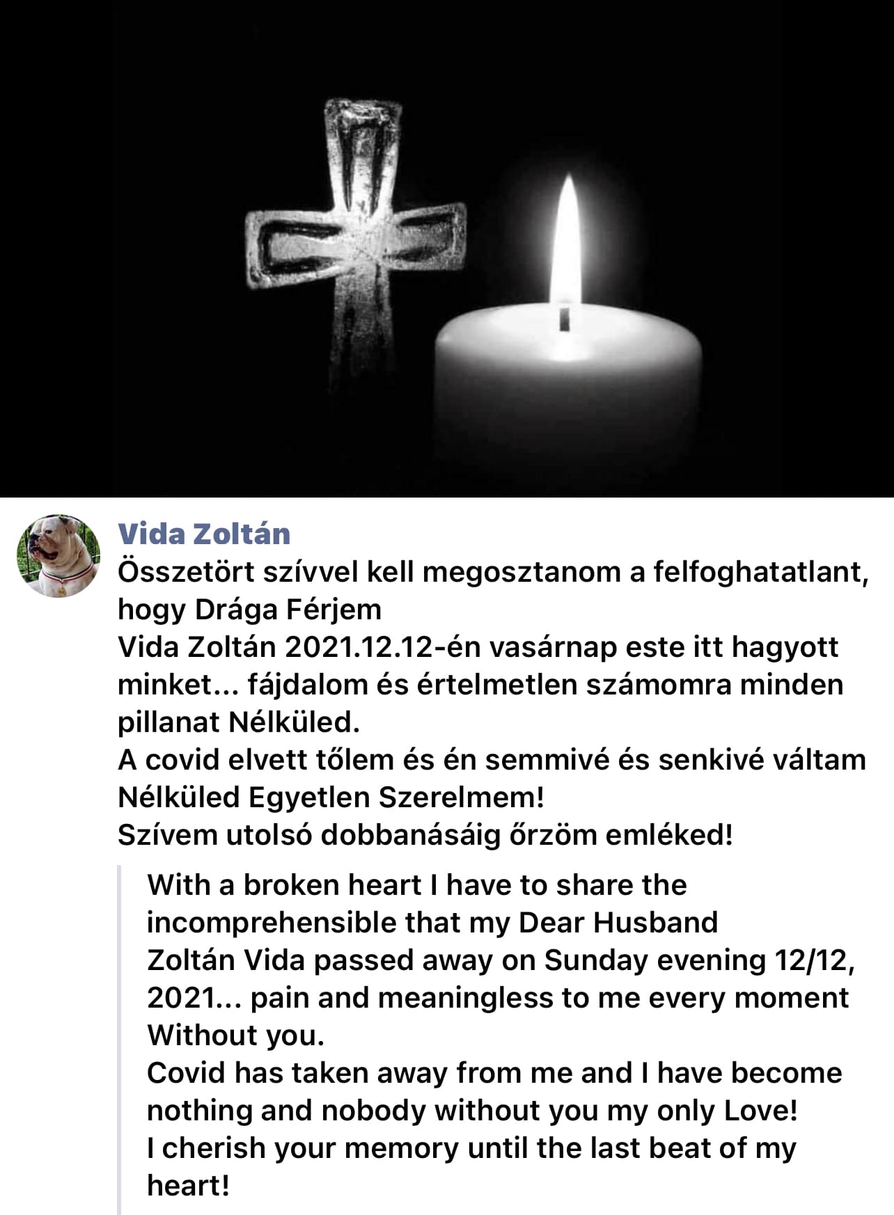 Hungarian Bodybuilder Zoltan Vida Has Passed Away From Coronavirus