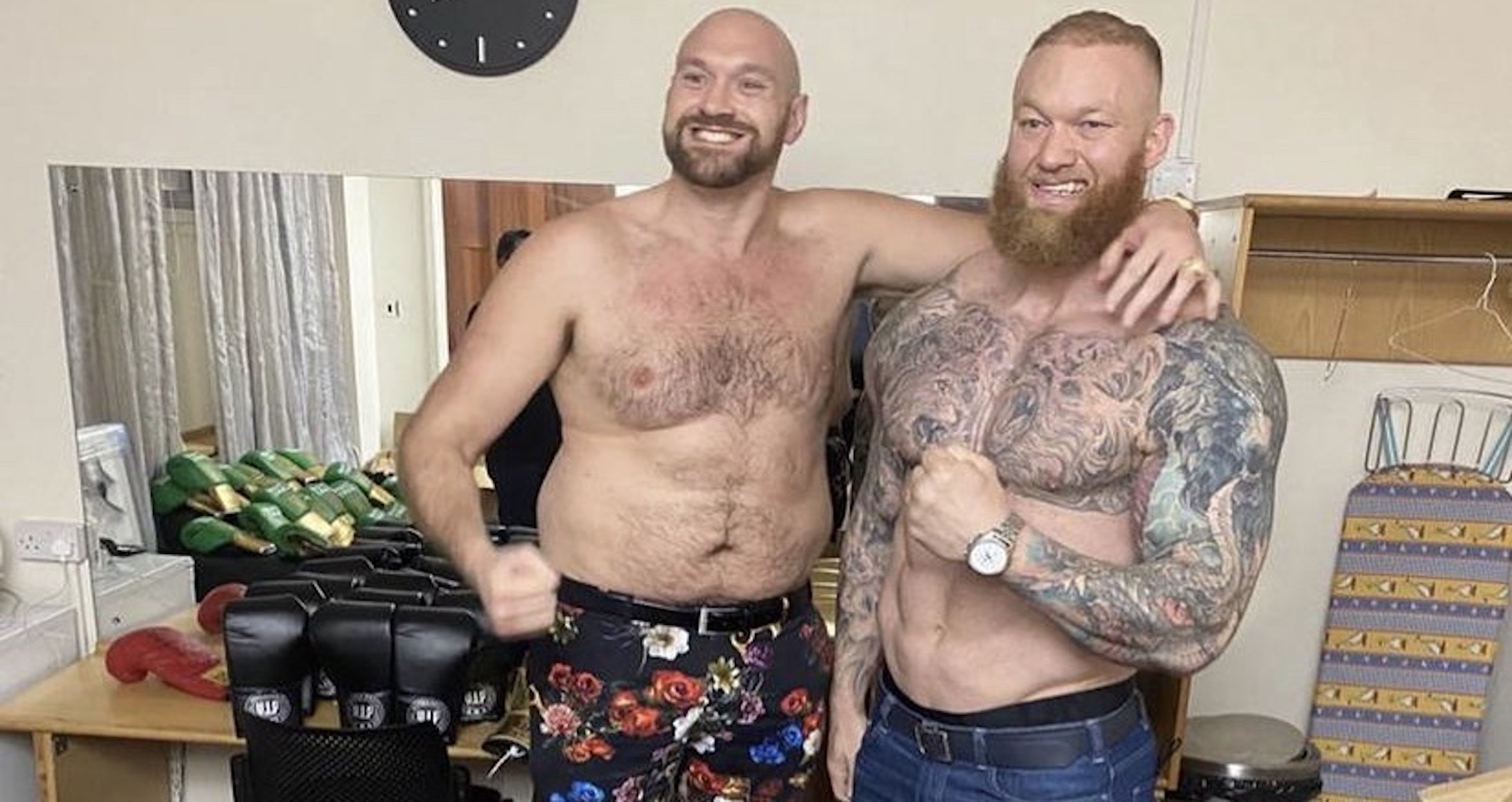 Hafthor Bjornsson Meets Tyson Fury During Speaking Event