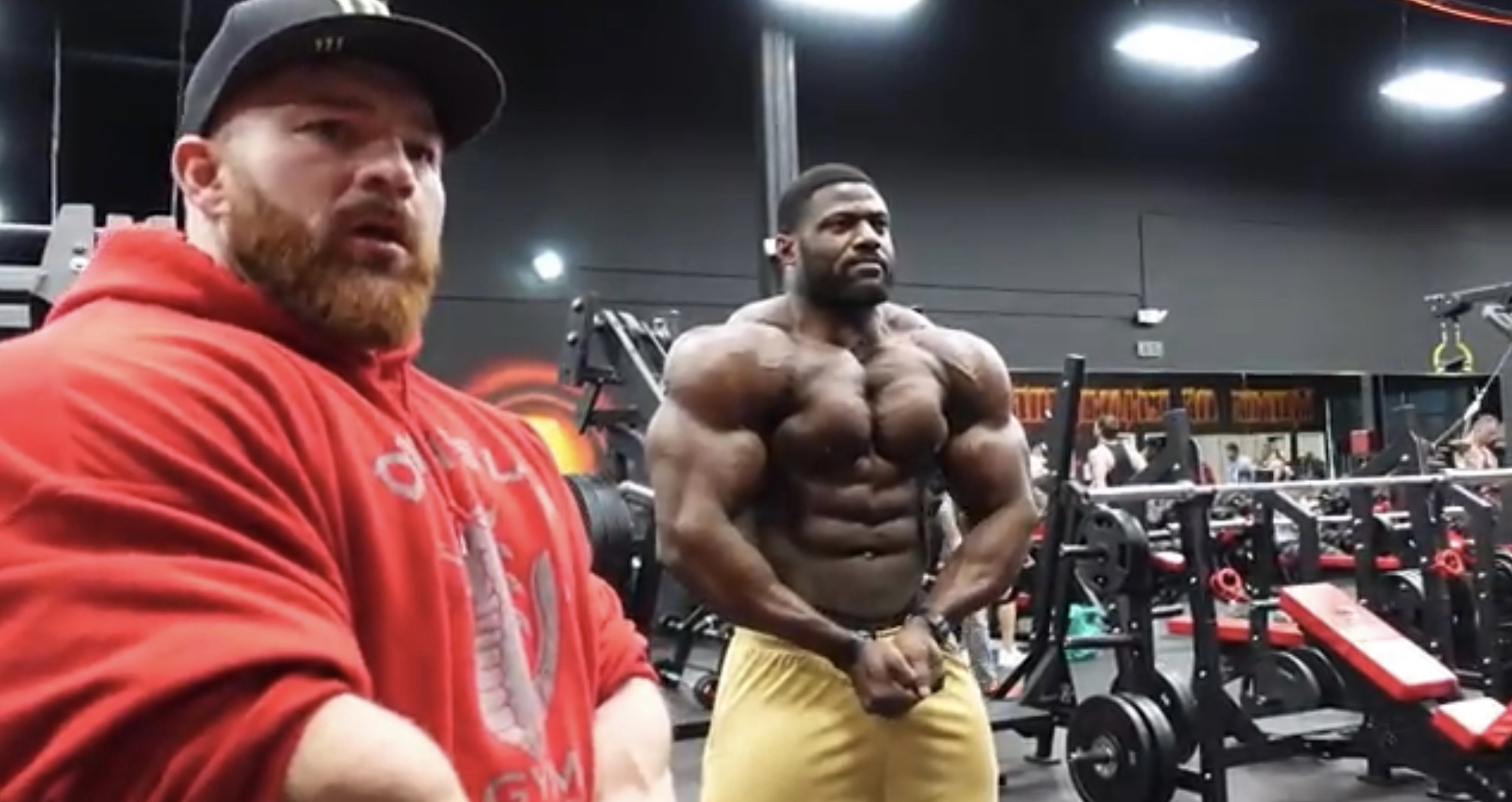 Andrew Jacked Hits Shoulders With Flex Lewis and Milos Sarcev