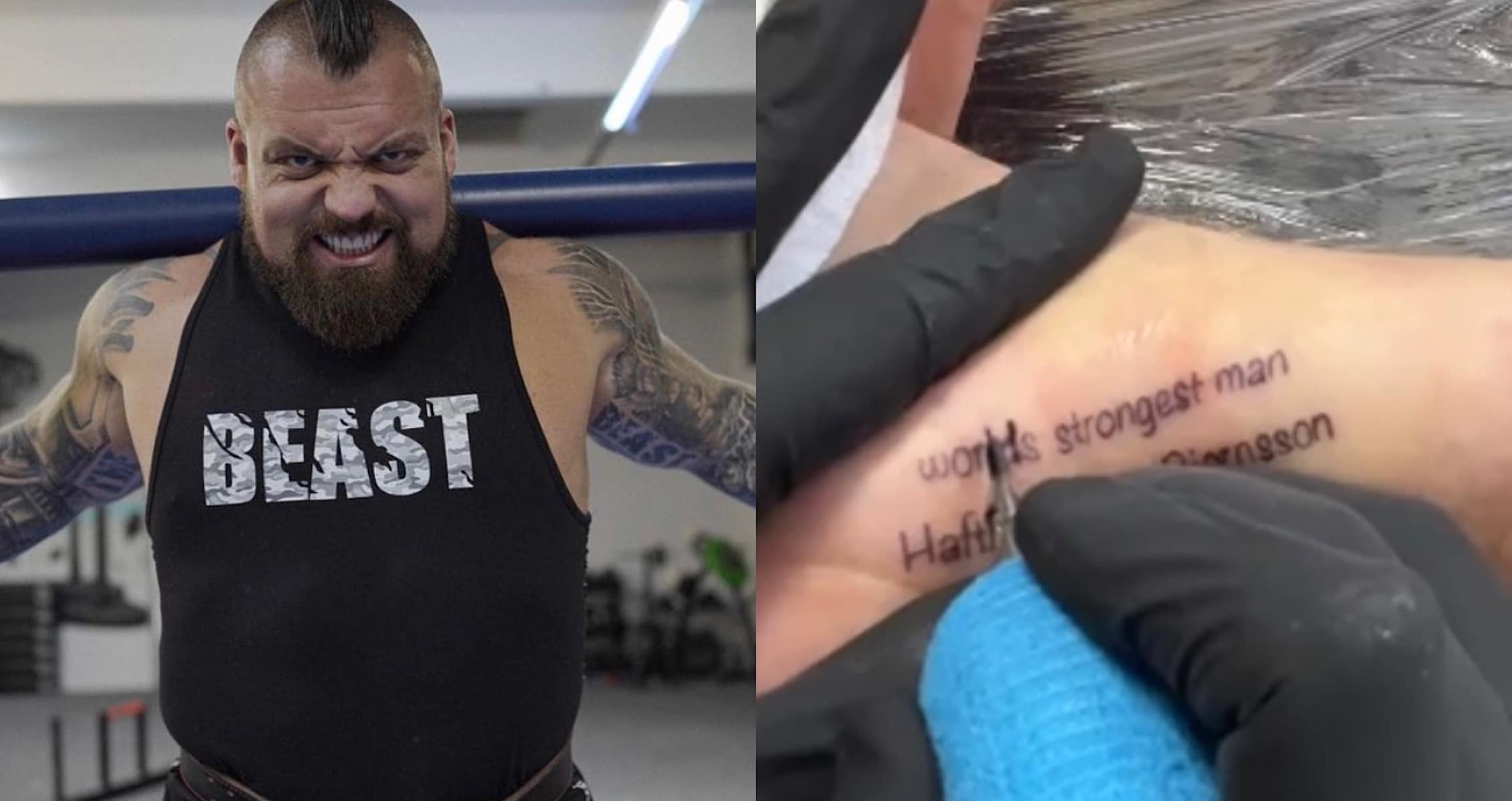 Eddie Hall Honors Bet With Hafthor Bjornsson, Gets Tattoo