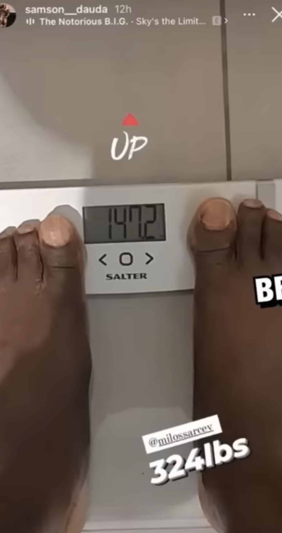 Samson Dauda is Tipping the Scales at an Insane 324Lbs!