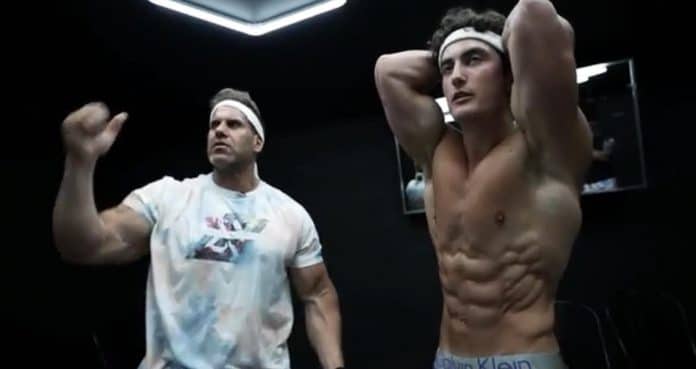 Jay Cutler Takes Fitness Star Jesse James West Through Bodybuilding Poses Following Chest Workout