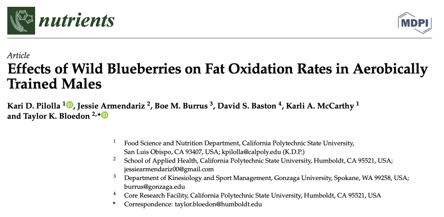 New Study:  Blueberries May Improve Athletic Performance.