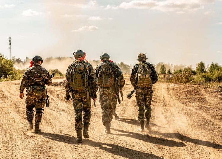 Soldiers Outdoor On Army Exercises