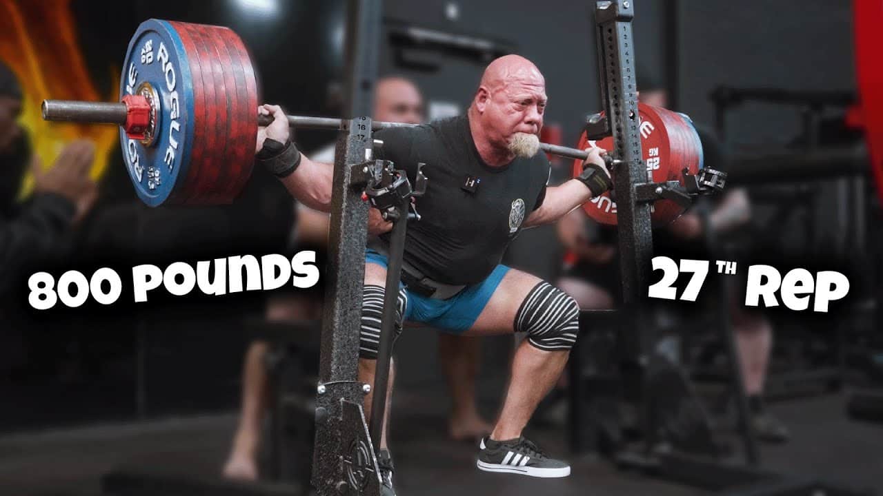 Strongman Nick Best Squats 803-lb (365-kg) For The 27th Year In a Row