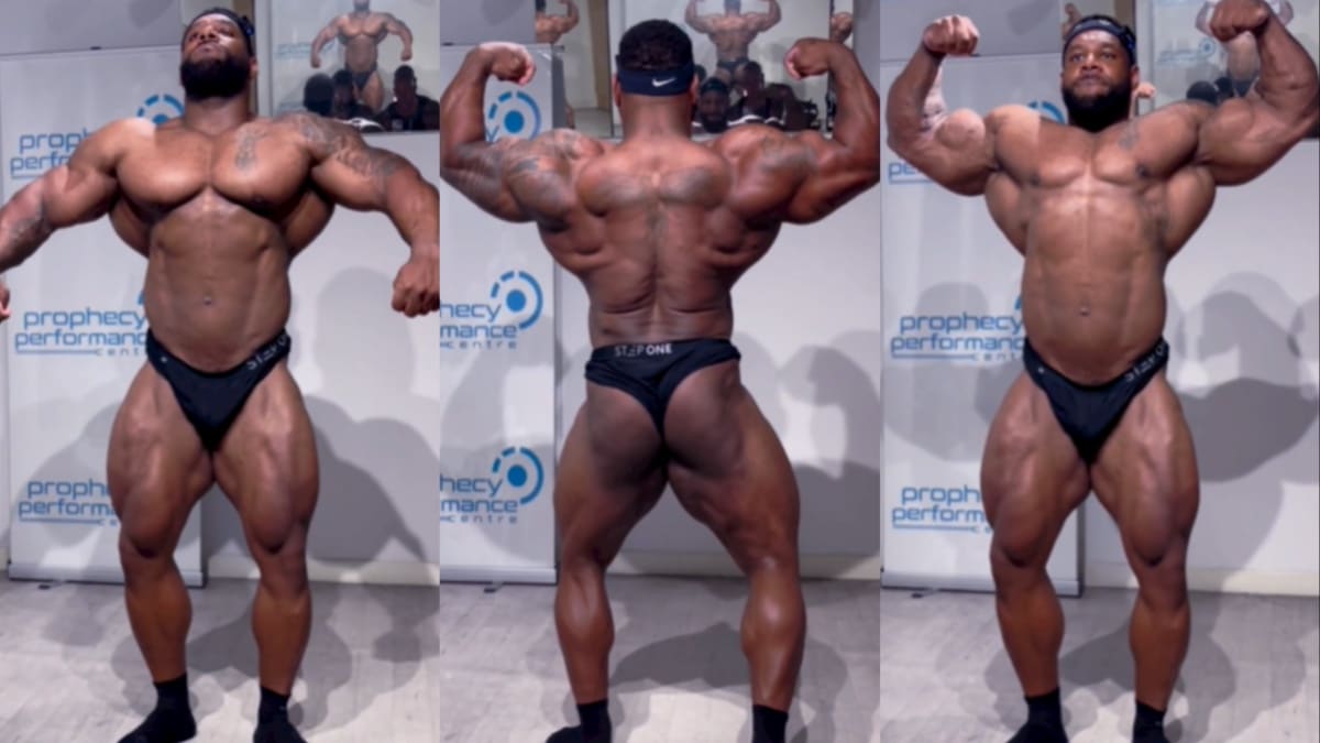 Bodybuilder Nathan De Asha Looking Huge 8 Weeks From Next Contest in Posing Update