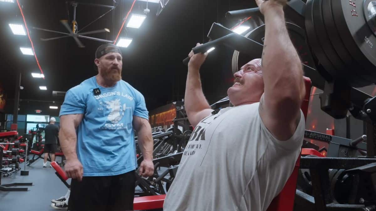 Flex Lewis Takes Strongman Mitchell Hooper Through Insane Shoulder Workout for Max Gains