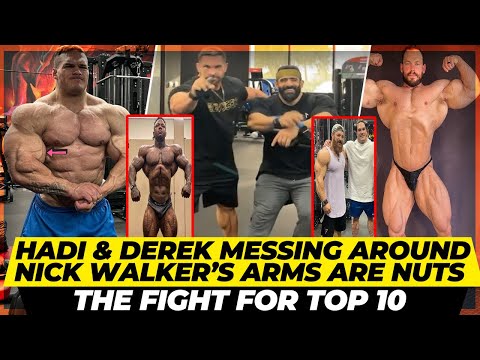 Hadi Choopan & Derek Lunsford training together with Hany Rambod +Nick’s arms are ridiculous +Tonio