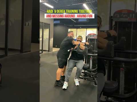 Hadi Choopan & Derek Lunsford training together and messing around #bodybuilding #fitness #gym
