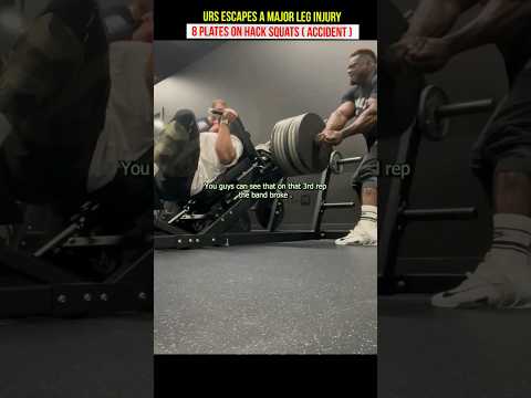 Urs Kalecinski escapes a major leg injury doing 8 plates on Jack squats #bodybuilding #fitness #gym