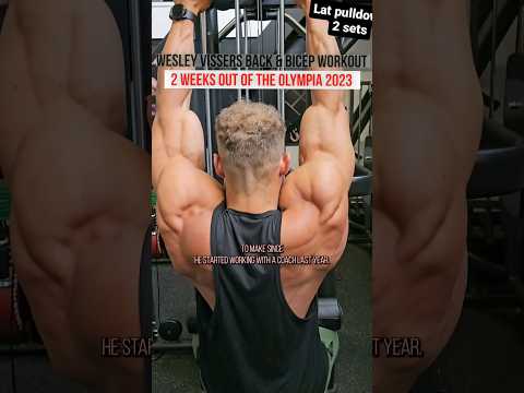 Wesley Vissers back & Bicep workout 2 weeks out , Can he crack top at mr Olympia 2023 #bodybuilding