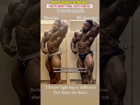 Tonio Burton’s Drastic transformation in 2 days , 10 days out of Mr Olympia 2023 #bodybuilding #gym