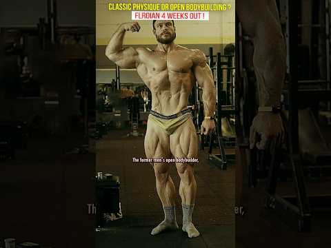 Classic physique vs open bodybuilding, Florian 4 weeks out of his next show #bodybuilding #mrolympia