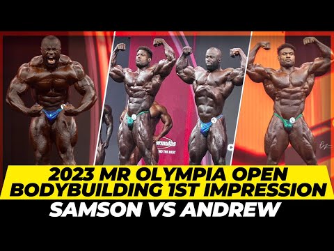 2023 Mr Olympia open bodybuilding prejudging 1st impressions of Samson Dauda & Andrew Jacked
