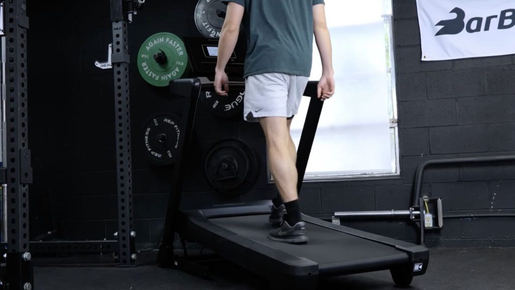 Our tester walking on the NordicTrack EXP 7i.