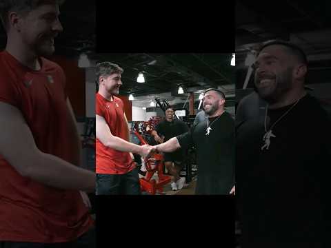 Mrbeast reacts to Derek Lunsoford , Reigning Mr Olympia #mrbeast