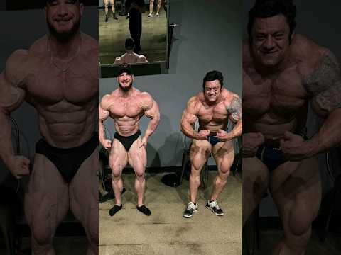 Beef Stu making Hunter Labrada look small #bodybuilding