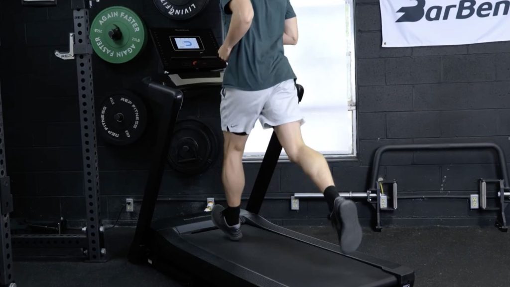 A person running on the NordicTrack EXP 7i treadmill