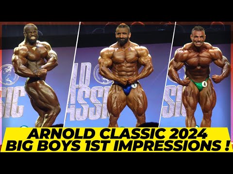 2024 Arnold Classic Open bodybuilding prejudging 1st impressions , Hadi vs Samson vs Rafael