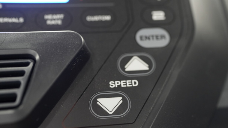 Speed controls on the Schwinn 810 Treadmill.